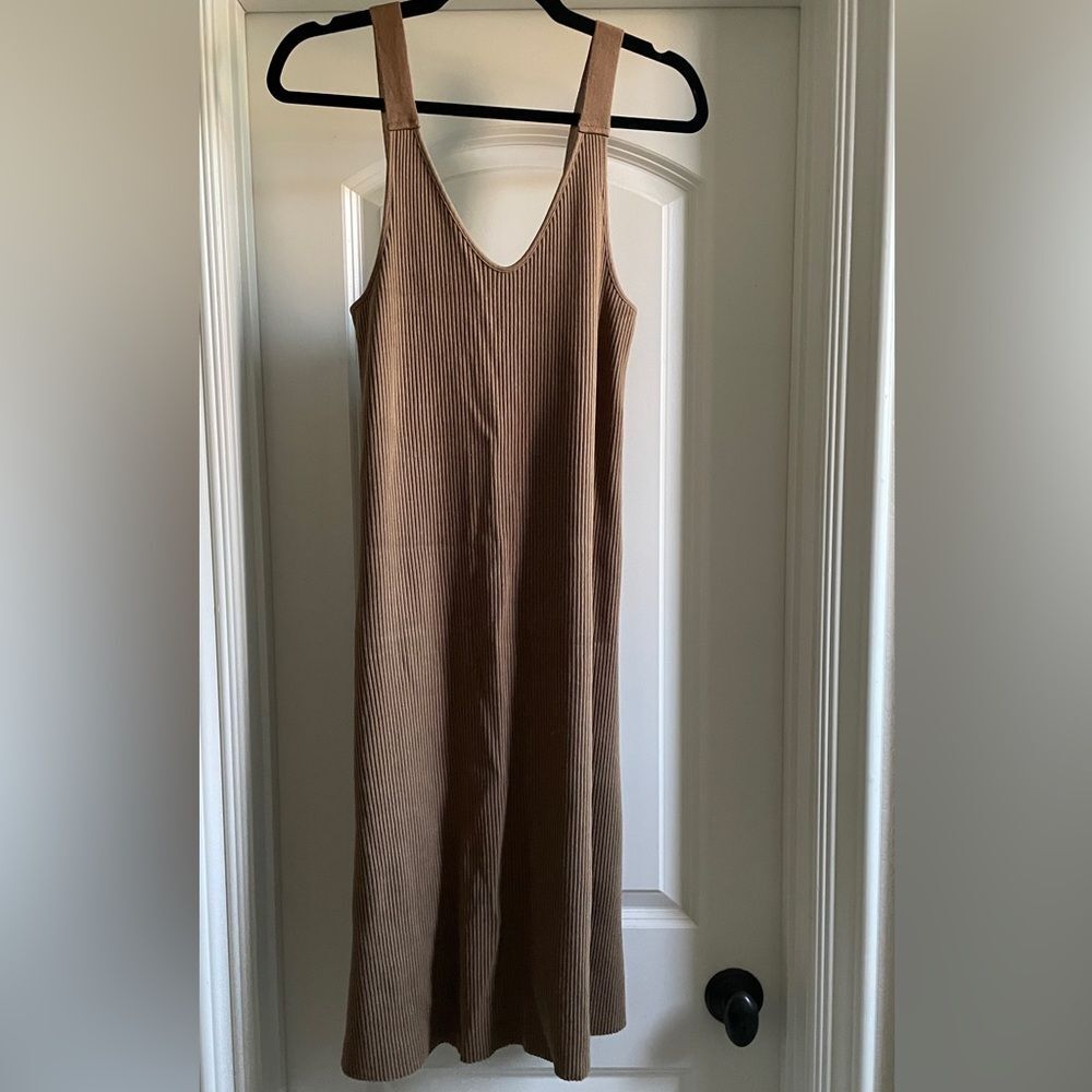 Vince Ribbed stretch-jersey midi dress